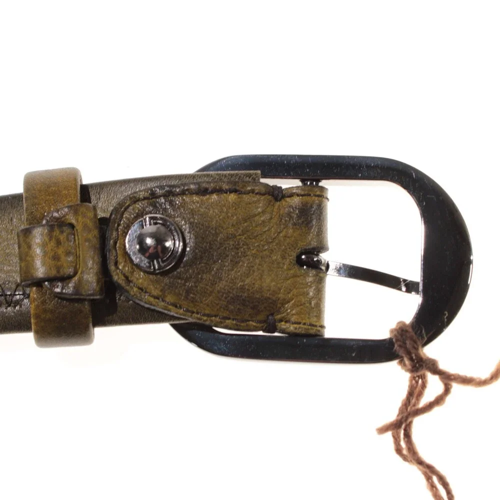 Di Bianco NWT Cut to Size Dress Belt In Green Pebbled Leather One Size